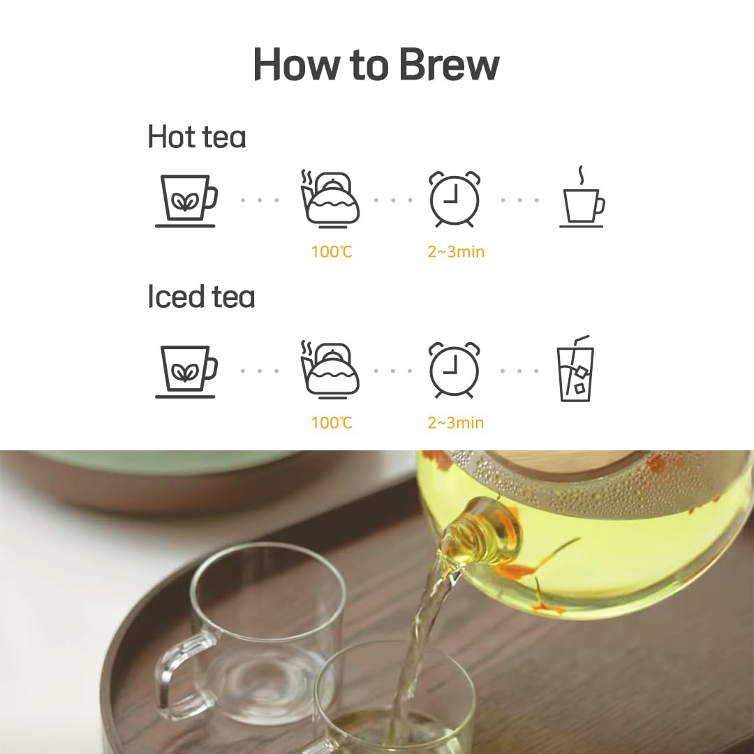 Kkokdam Tea Gift Set - Butterfly Tea Bags, Tea Variety Pack - Tea Bag Sampler, Tea Set, Unique Tea Gifts, Fancy Tea Bags, Korean