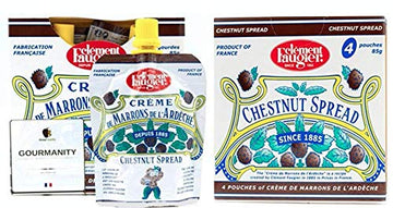 Clement Faugier Chestnut Spread Two Boxes of 4 Pouches Each | Chestnut Jam Pouch | Creme De Marron Chestnut Puree | Chestnut Pas
