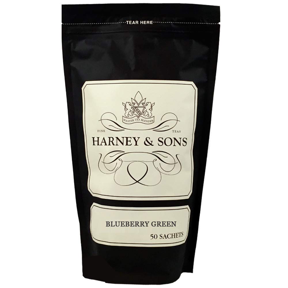 Harney & Sons Blueberry Green Tea Sachets In 50Ct Bulk Bag, Brown