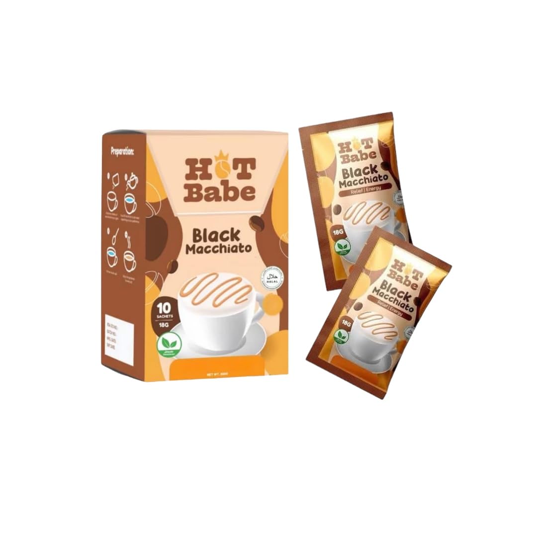Hot Babe Black Coffee Mix by Kiray Celis (1 Pack, Black Macchiato)