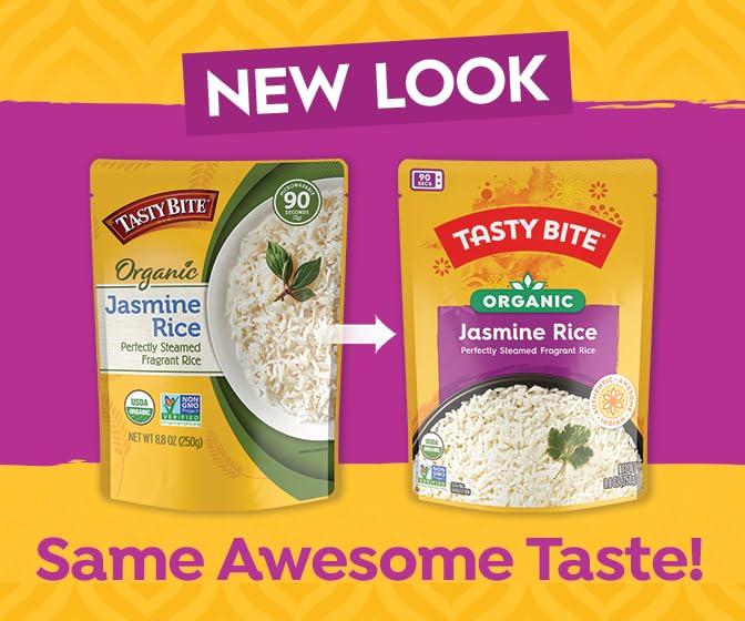 Tasty Bite Jasmine Rice, Microwaveable Cooked Rice, 8.8 Ounce (Pack of 12)
