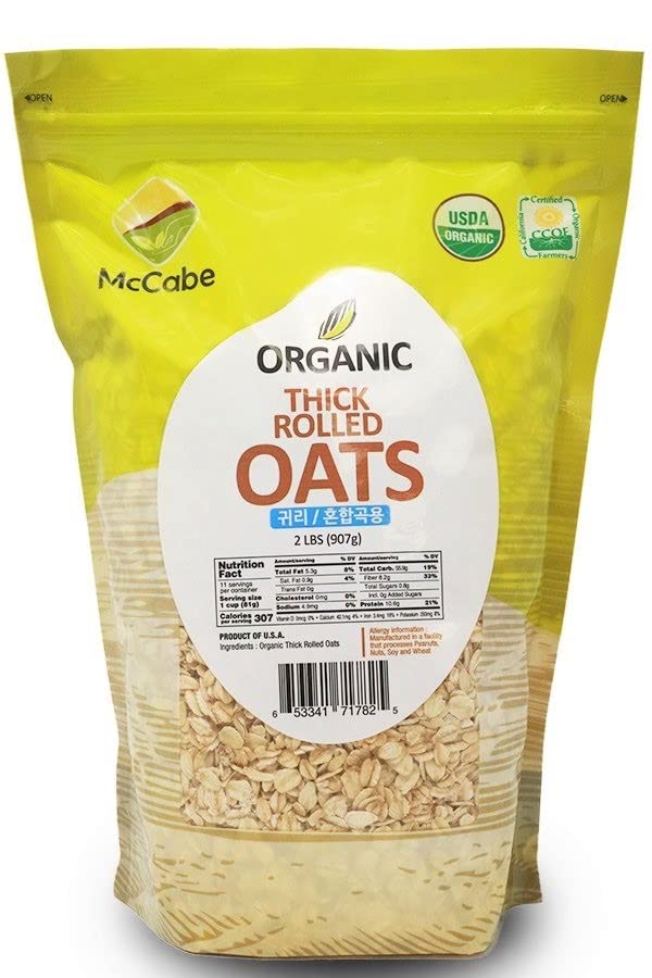 McCabe Organic Thick Rolled Oats - Extra Thick, Rich in Fiber & Minerals, USDA Certified, 32 Ounce (Pack of 1)