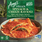 Amys Frozen Meals, Vegan Spinach Ravioli Pasta Bowl, Made With Organic Spinach, Vegan Ricotta-Style Cheeze, and Tomatoes, Micro