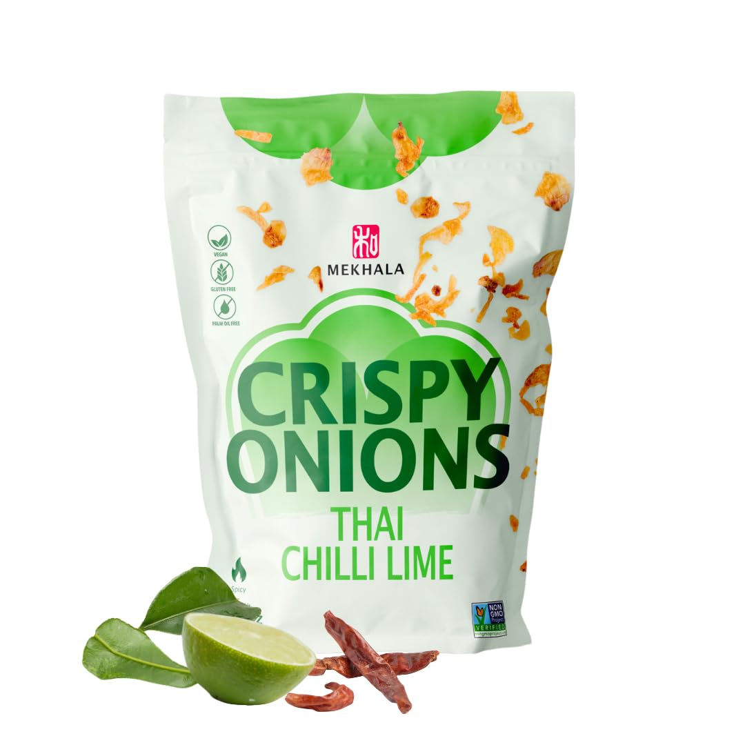 Mekhala Thai Chili Lime Crispy Onions - Salad Toppings Crunchy Fried Onions For All-Purpose Seasoning Like Keto, Ramen Toppings, And Rice Gluten-Free | 2.5Oz