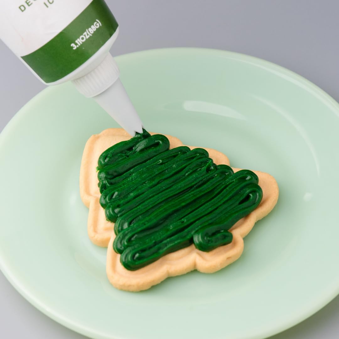 Sweets Indeed Christmas Tree Cookie Decorating Kit | 8 Pre-Baked Tree Cookies With Green & White Frosting And Sprinkles | Holiday Cookie Decorating Set For Kids, Families & Parties – 13.89 Oz