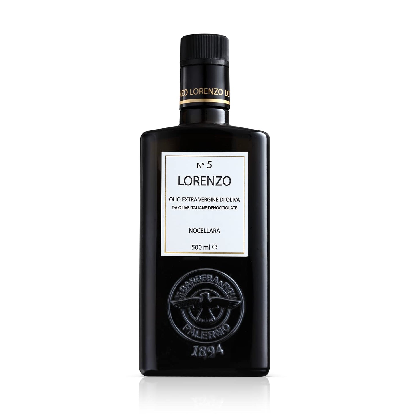 Barbera Lorenzo #5 Extra Virgin Olive Oil Fruity, Soft Nocellara Del Belice Olive Flavor, Cold Extracted Authentic Sicilian Olive Oil, Fresh Harvest Imported Olive Oil From Italy 16.9 Oz