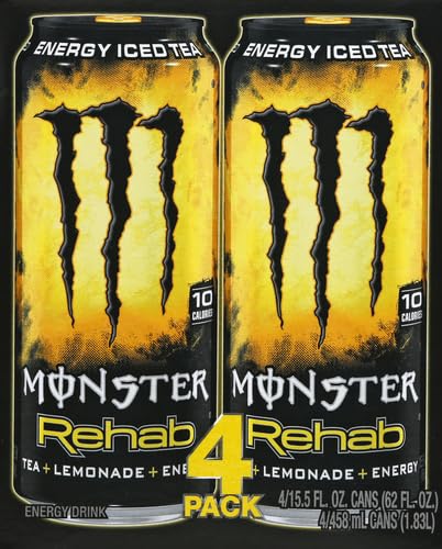 Monster Rehab, Tea + Lemonade, 15.5 fl oz, 4 Pack