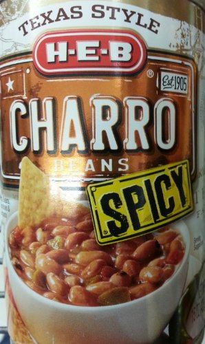 HEB Texas Style Charro Beans, Spicy 15 Oz Can (Pack of 6)