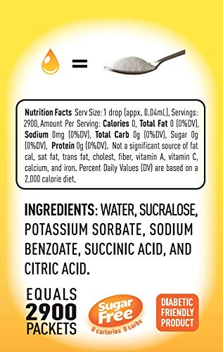 Concentrated Liquid Sucralose Sweetener, 4Oz/120Ml Glass Bottle (2900 Servings), 2-Pack |One Travel Size Bottle 0.5Oz/15Ml (360 Servings)