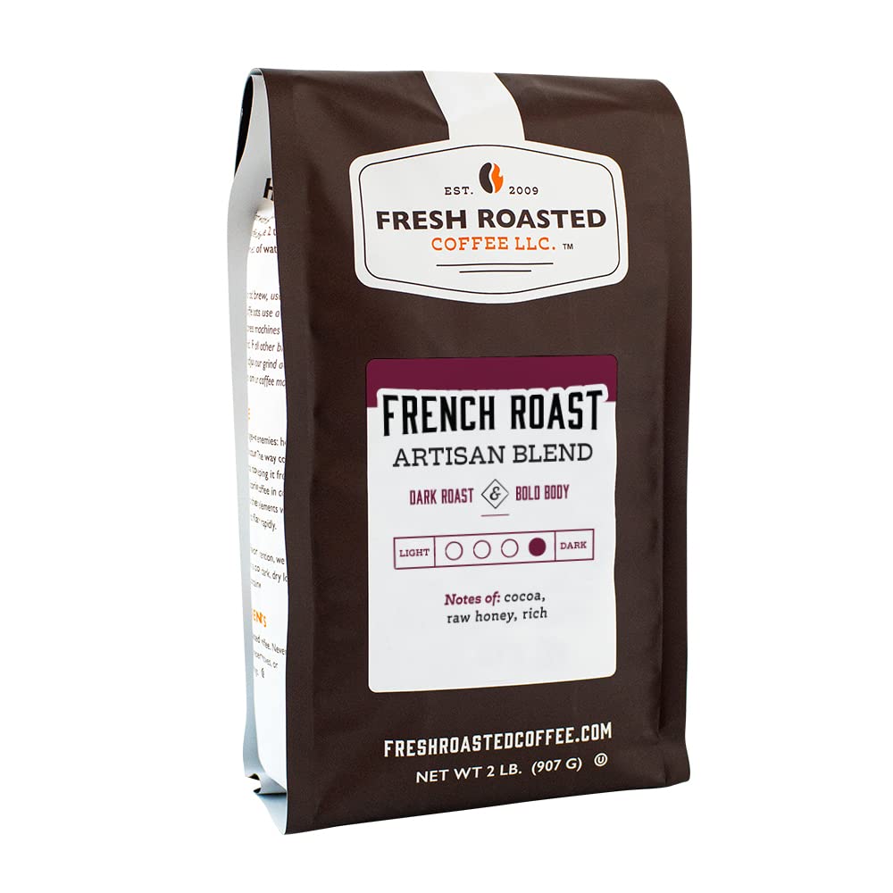 Fresh Roasted Coffee, French Roast, 2 Lb (32 Oz), Dark, Kosher, Whole Bean