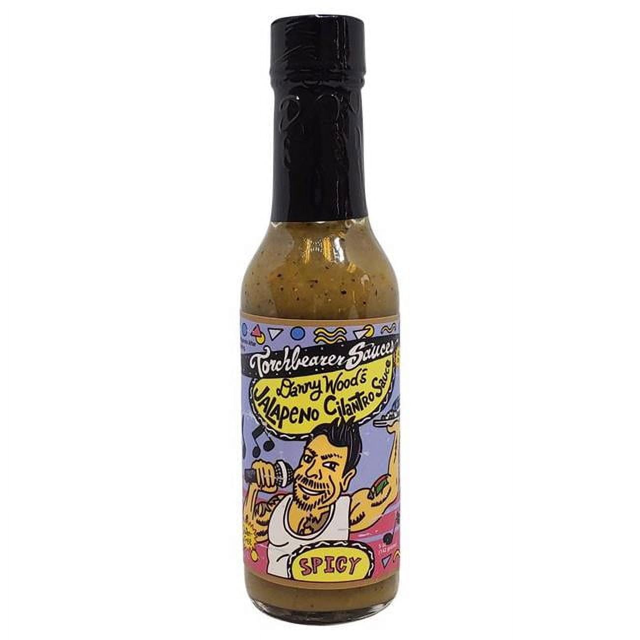 TorchBearer Sauces Danny Woods Jalapeno Cilantro Sauce 5 Fl Oz, Heat level - Spicy, All Natural, Extract-Free, Made in USA