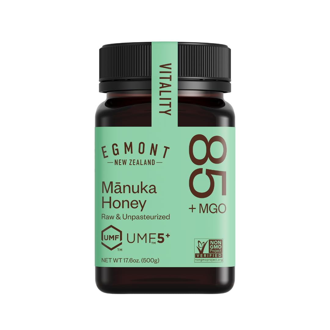 Egmont Honey Raw Manuka Honey MGO 85+ UMF 5+ 17.6oz (500g) NON-GMO, Kosher, Recycled plastic jar, Traceable 100% Pure Authentic 