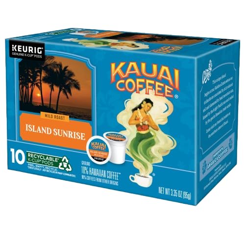 Kauai Coffee K-Cup Pods, Arabica Coffee, Mild to Dark Roast, 10 Count (Pack of 4)