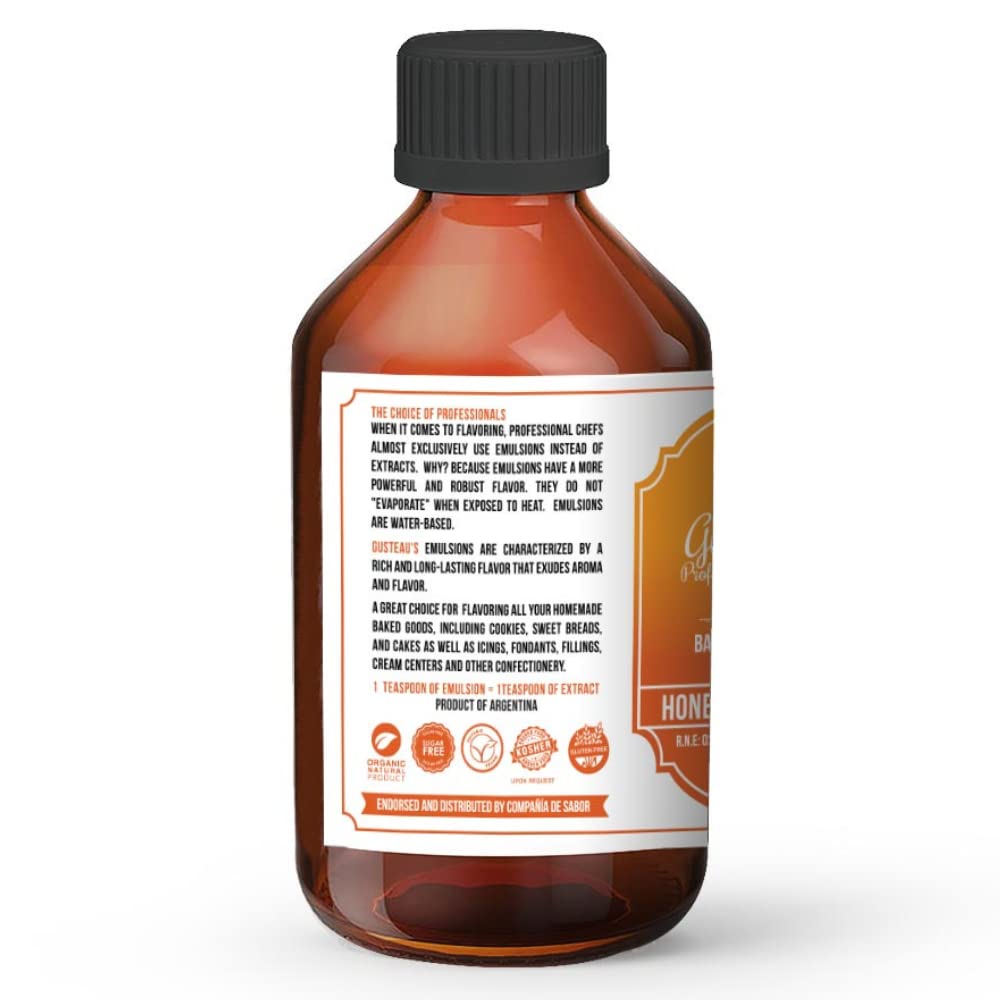 GUSTEAU’S Bakery Emulsion Honey Nut Flavor, 4 fl oz (100ml)