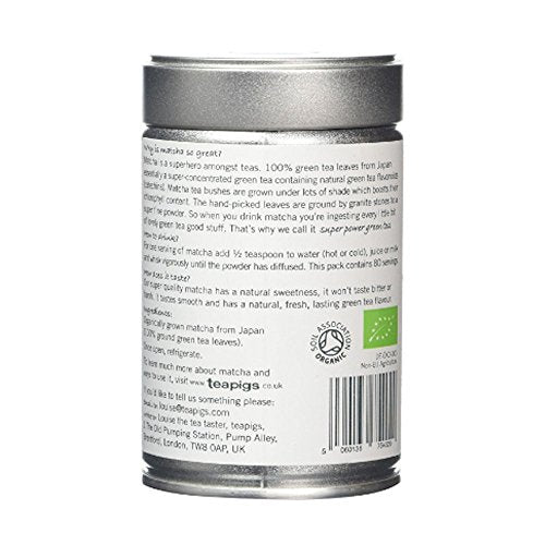 teapigs Organic Matcha Tea Tin  80 Gram