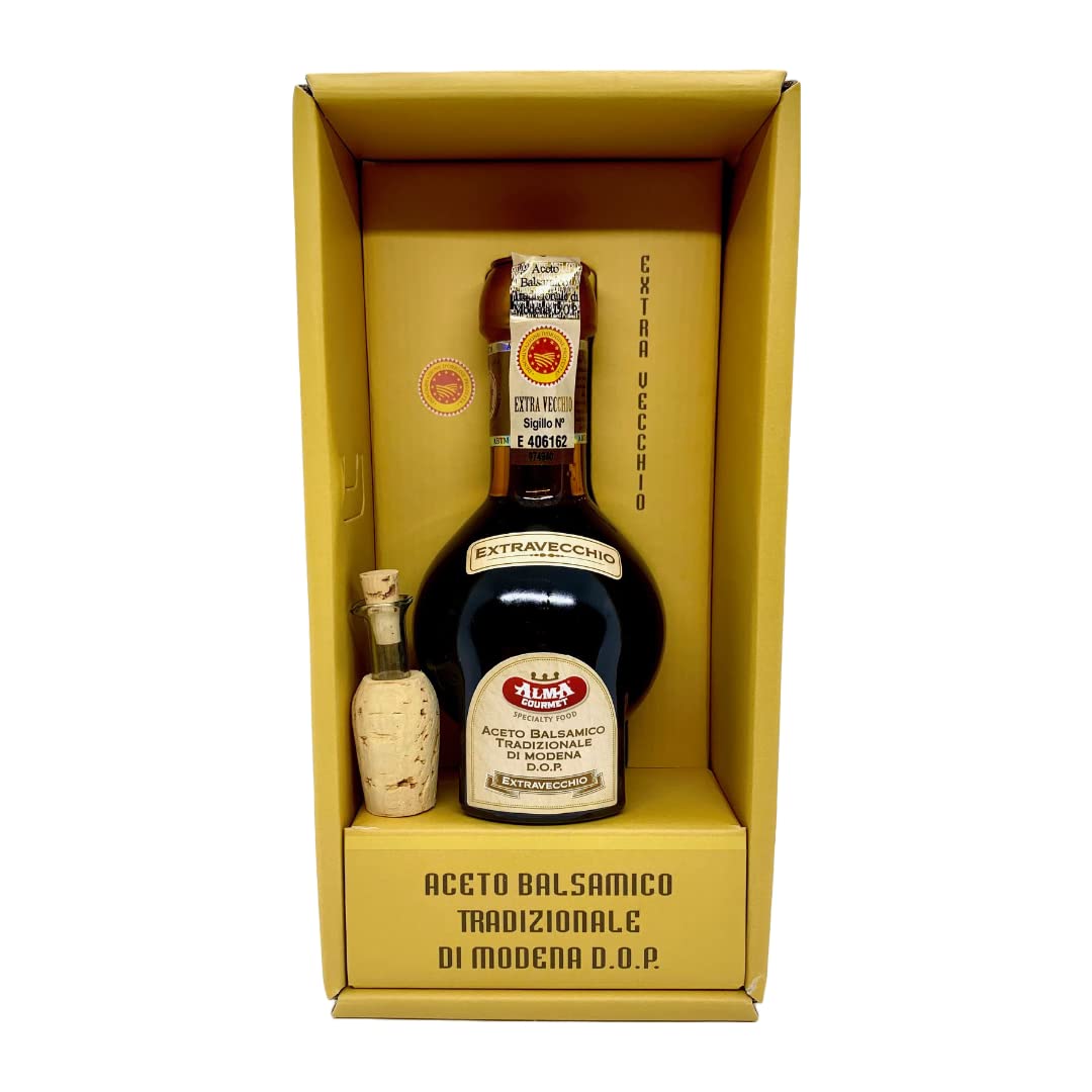 Alma Gourmet Traditional Balsamic Vinegar of Modena D.O.P. | 3.4oz | Artisanal Aged Aceto Balsamico | Tic Doser Included