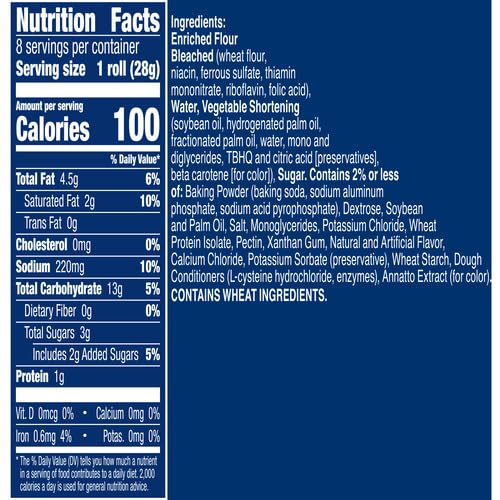 Pillsbury Butter Flake Crescent Rolls, Dough, 8 Rolls, 8 oz