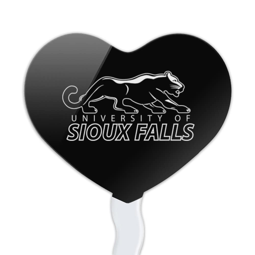 GRAPHICS & MORE Cupcake Picks Set of 6, Acrylic, Heart Love Design, University of Sioux Falls