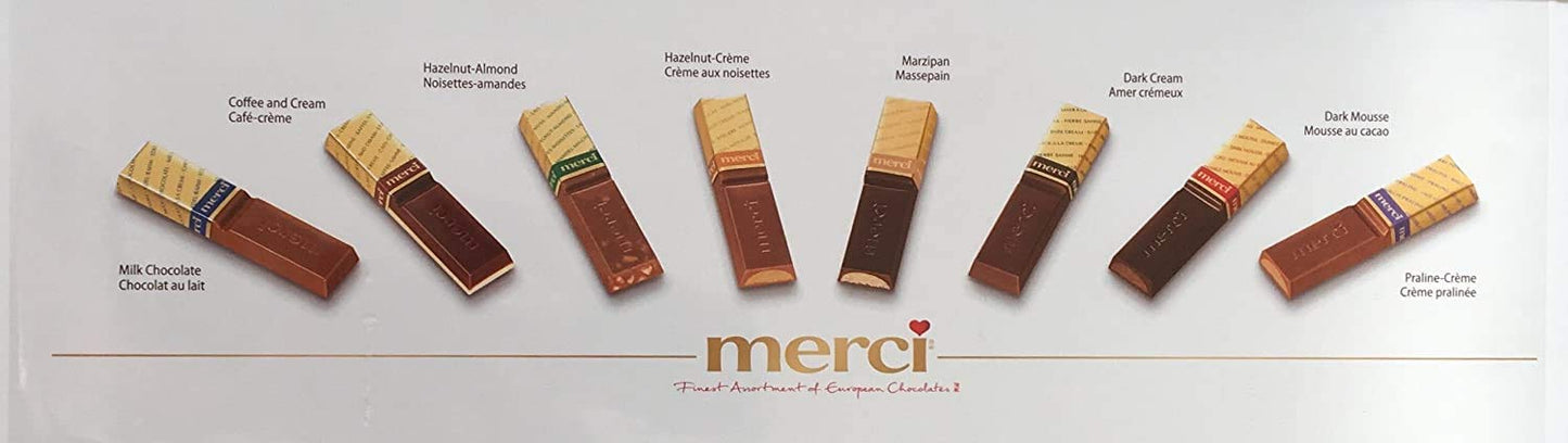 Merci Finest Assortment of European Chocolates. 675grams / 23.8 ounce Value pack. 54 pieces of individually wrapped Fine Europea