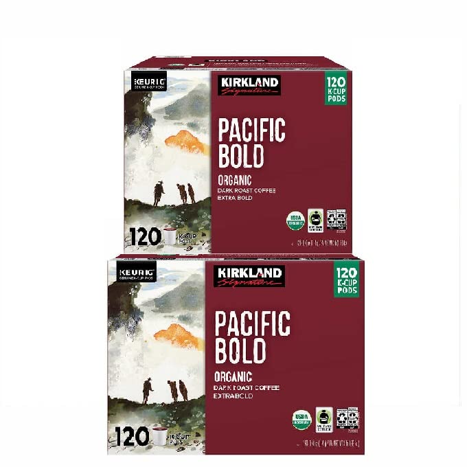 Kirkland Pacific Bold, Organic Dark Roast Coffee K Cups - 240 Count