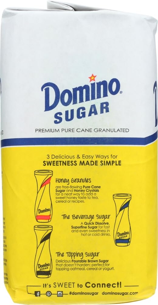 Domino enhanced Pure Cane Granulated Sugar  Kosher  Non-GMO  4 Pound  64 Ounce (Pack of 10)