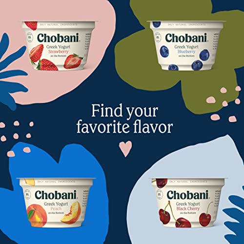 Chobani Low-Fat Vanilla Greek Yogurt, Mixed Berry on the Bottom 5.3oz 4-pack