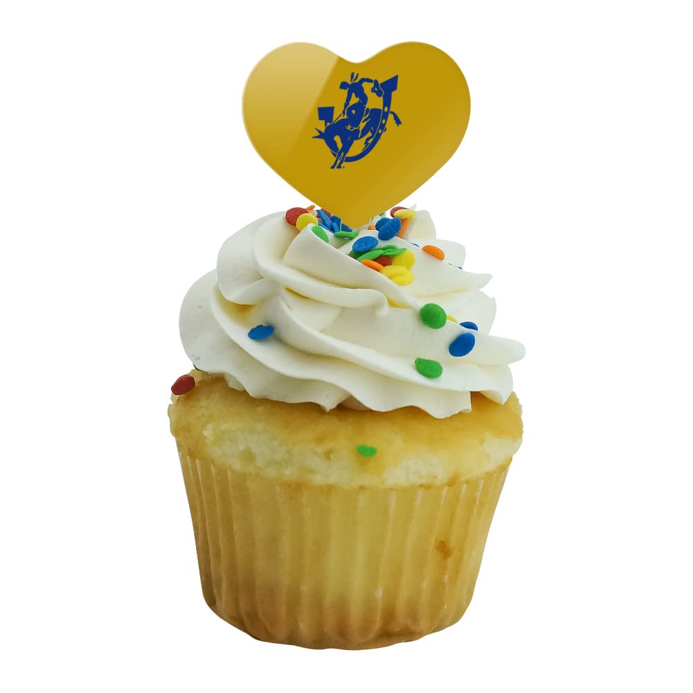 GRAPHICS & MORE Cupcake Picks Set of 6, Acrylic, Southern Arkansas University Heart Decoration, Model CUPT.HRT.ACR.6PK.CLCSAR500B