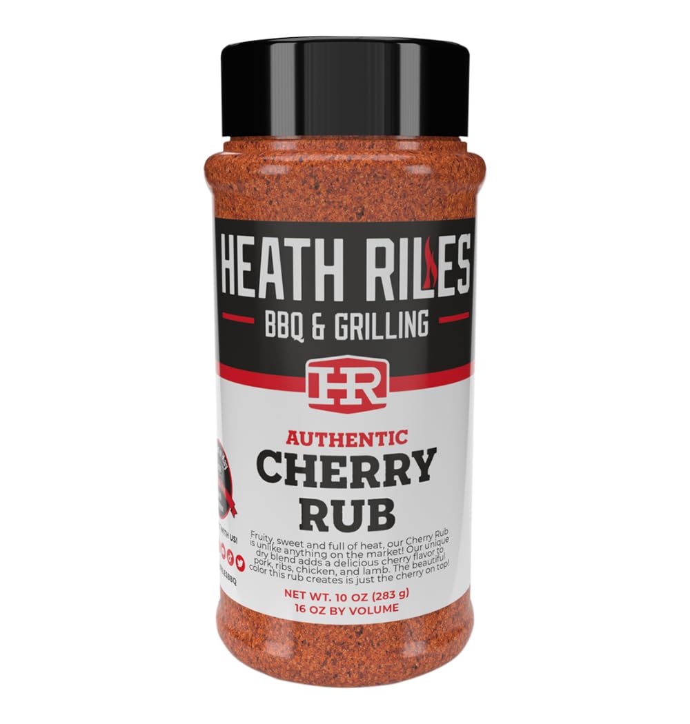 Heath Riles BBQ Cherry Rub Seasoning Shaker, 10 oz - Champion Pitmaster Recipe