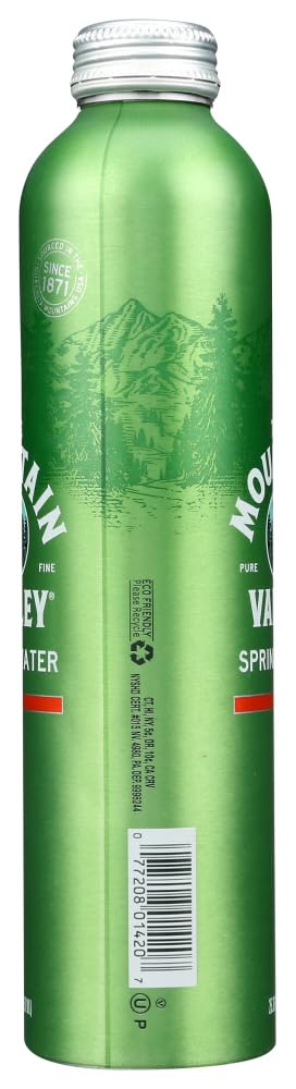 Mountain Valley, Spring Water, Aluminum Bottle, 25.36 ounces, 750ml (Pack of 12)