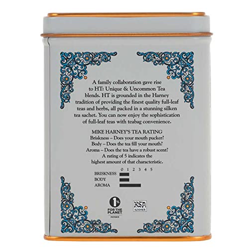 Harney & Sons Tea Decaffeinated, Great Present Idea, Vanilla Comoro, 1.4 oz Tin (20 Sachets) (Pack of 2)