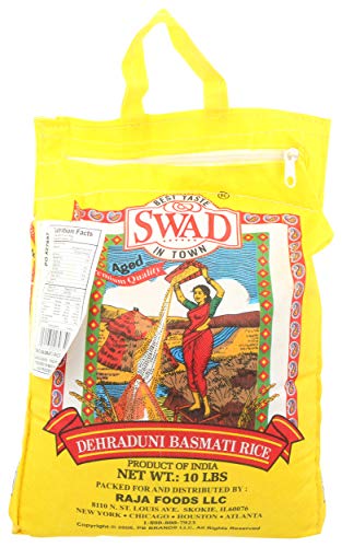 Swad Basmati Rice - 10 Pound (Pack of 1) - Premium Quality Long Grain Rice