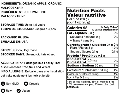 Food To Live Organic Apple Powder, 10 Pounds - Non-Gmo, Unsulfured, Raw, Vegan, Bulk, Great For Juices, Smoothies, Yogurts, And