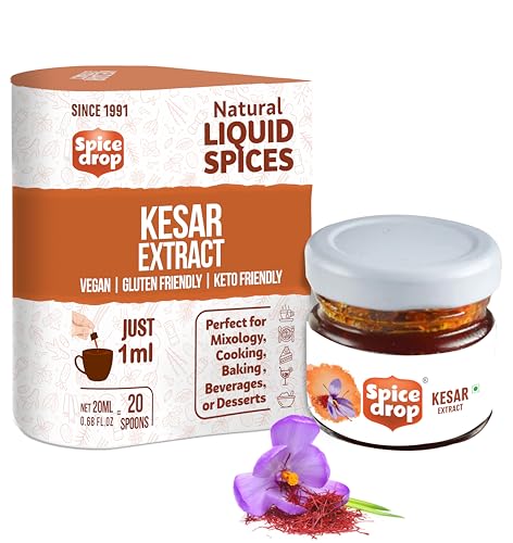 Spice Drop Saffron Extract | Pure Kashmiri Kesar | Tea, Kheer, Kesar Milk, Cooking, Baking, Biryani, Dessert | Rich Flavor Aroma