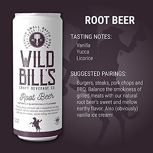 Wild Bills Craft Soda Variety Pack, 4 Flavors, Caffeine Free, Pure Cane Sugar, 12 Oz, 12 Pack