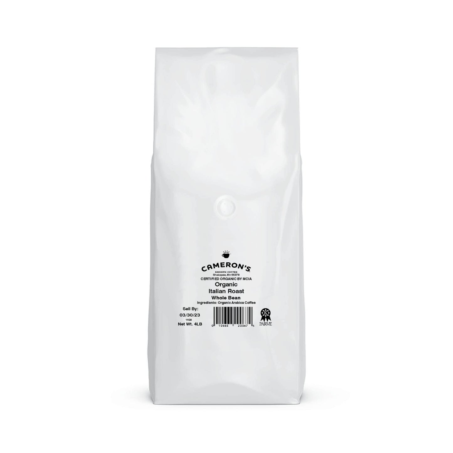 Camerons Coffee Roasted Whole Bean Coffee, Organic Italian Roast, 4 Pound
