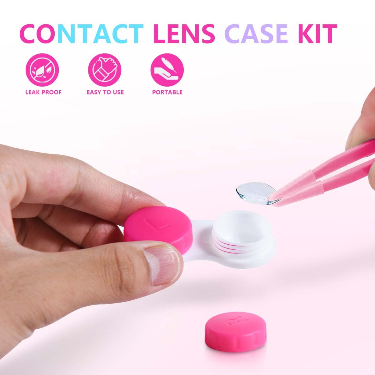 Kiseer 12 Pack Colorful Contact Lens Case Box Holder Container Soak Storage Kit