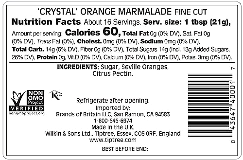 Tiptree Crystal Orange Marmalade, 12 Ounce Jar