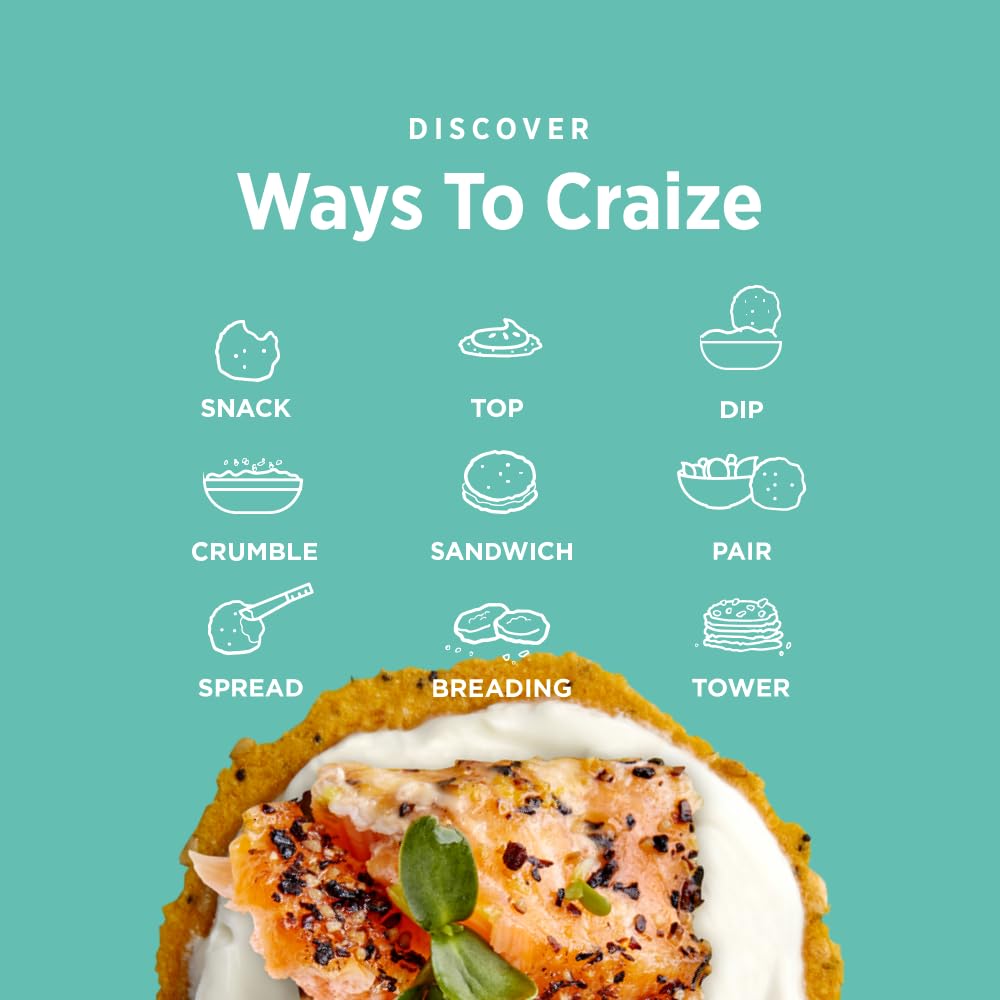 Craize Everything Crisps | Gluten Free, Vegan, Kosher, Toasted Corn Crackers | 3 pack, 4 oz each