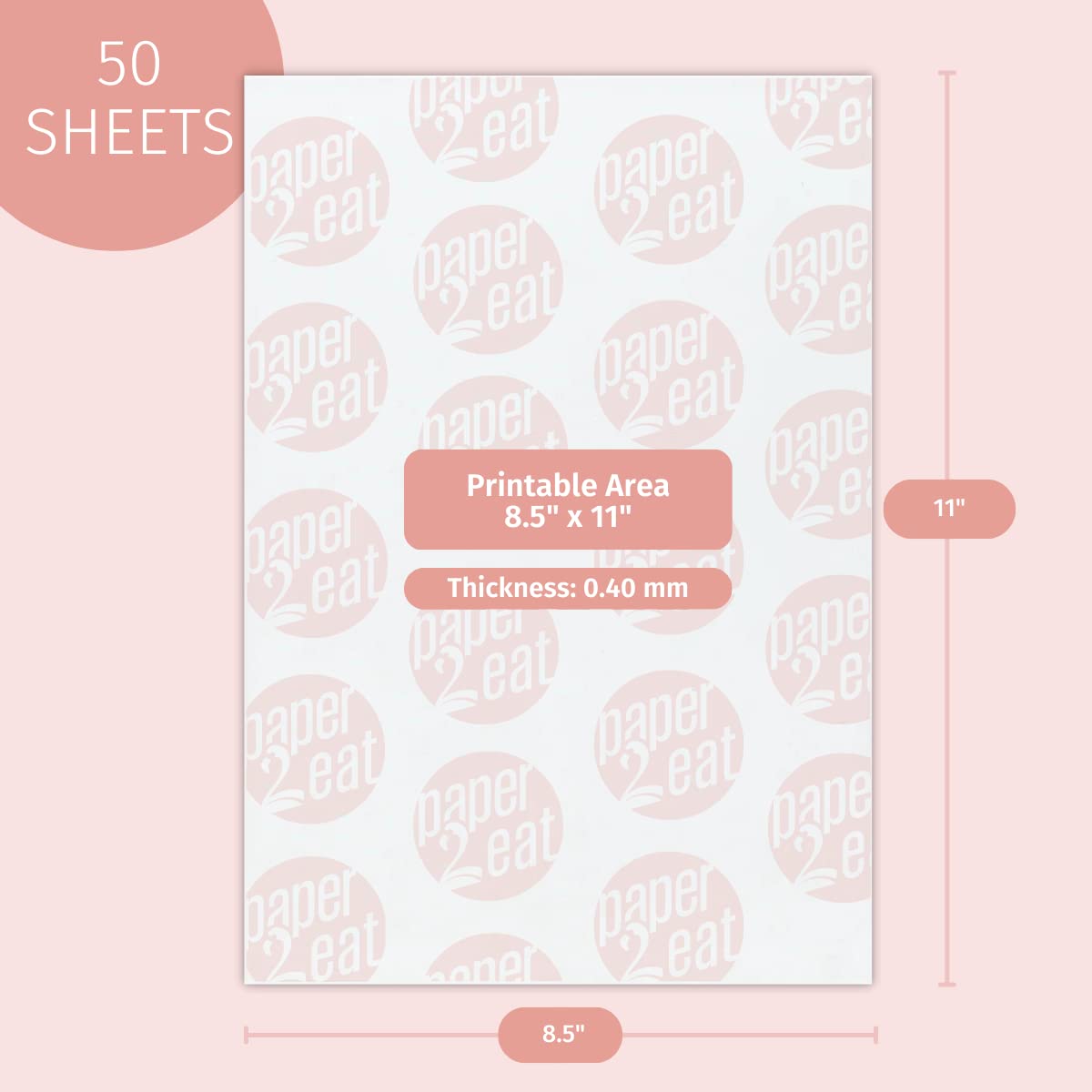 Printable Edible Wafer Paper Sheets From Paper2Eat (0.40 Mm - 50 Count/Plain)