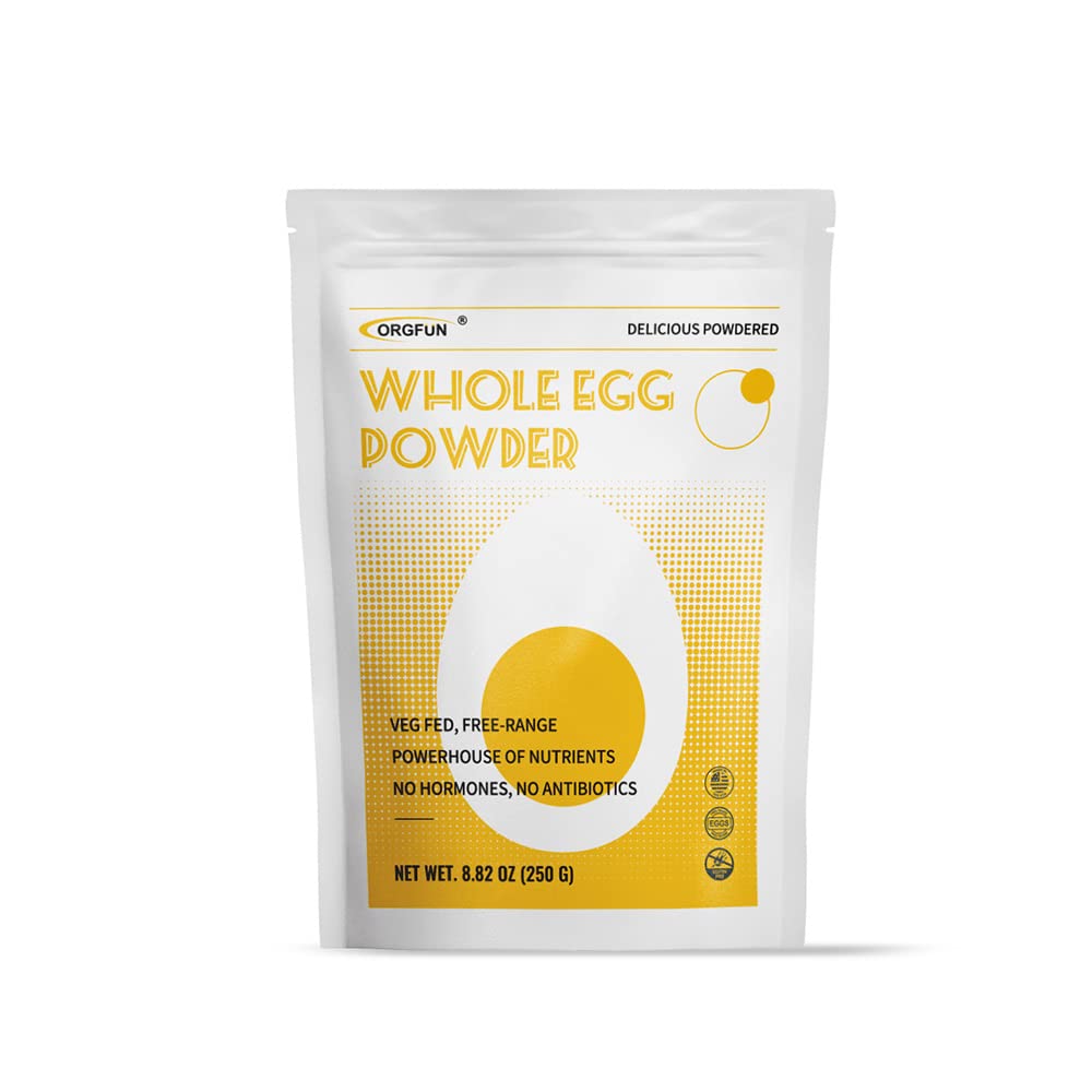 Orgfun Whole Eggs Powder, Just One Ingredient, Pasteurized Made In Usa Great For Baking , 8.82 Oz