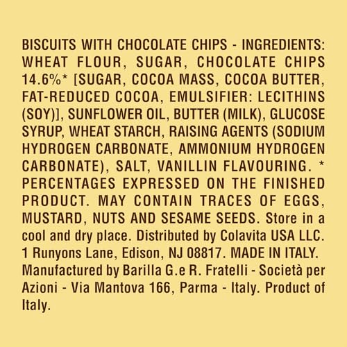 Pavesi Gocciole 17.64oz (500g) - Authentic Italian Chocolate Chip Cookies - Perfect Breakfast or Snack - Made with Natural Ingredients and No Palm Oil