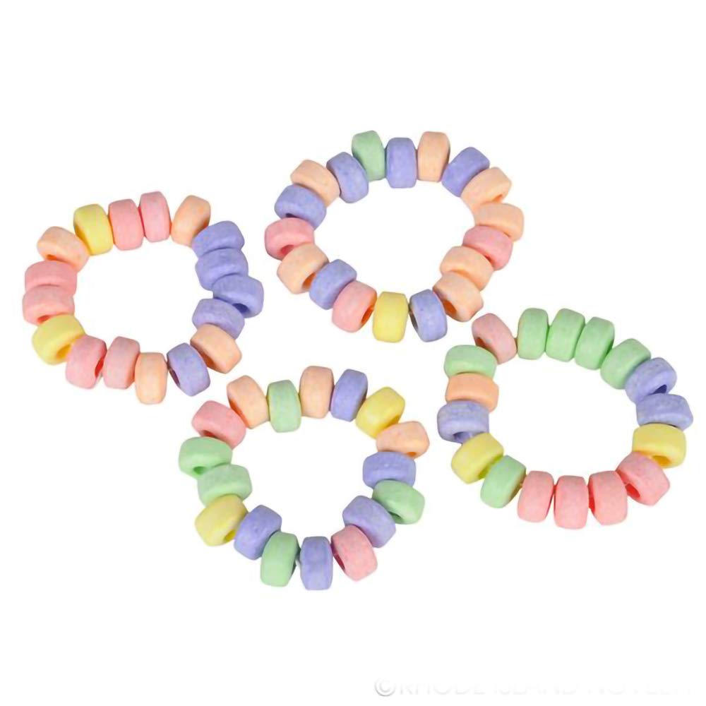 The Dreidel Company Stretchable Candy Bracelet, Multicolor Fruit-Flavored, 48-Pack, 8.5g