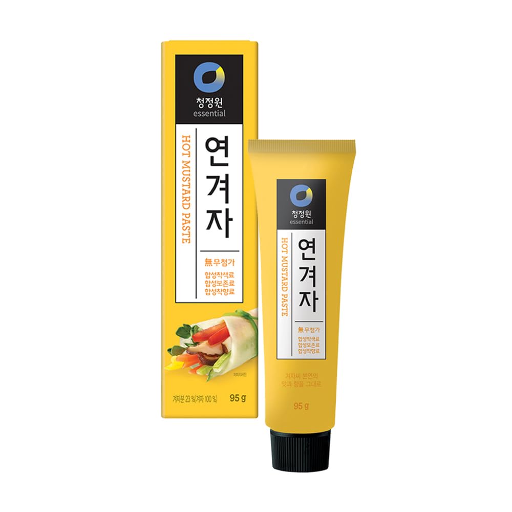 Bc233 Korean Enhanced Hot Mustard Paste, Hot Spicy Yellow Mustard Sauce In Tube (95G 3.35Oz)