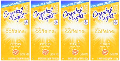 Crystal Light On The Go Citrus Caffeine, 10 Packets, 0.9 Ounce (Pack of 4)