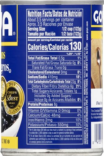 Goya enhanced Black Beans  15.5 Oz