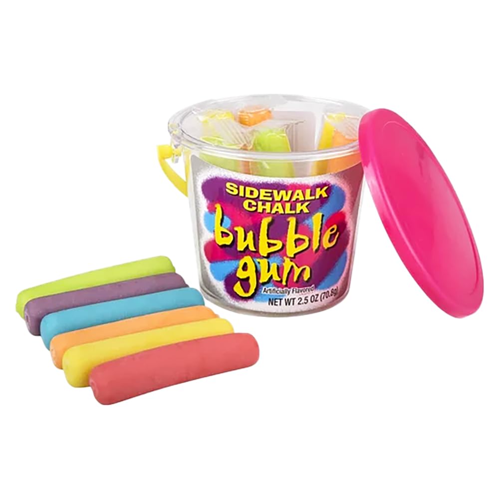 Fruidles Bubble Gum, Multicolored Sidewalk Chalk Shaped, Individually Wrapped, 4-Pack
