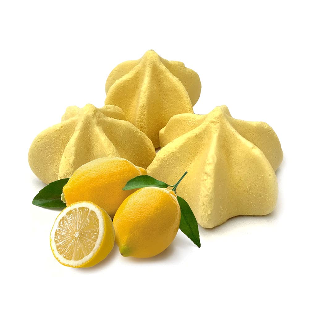 Krunchy Melts Sugar Free Meringue Cookies, Lemon Flavor, 2 Oz, Gluten Free, Zero Net Carbs, Low Calorie Snack, Kosher Pareve