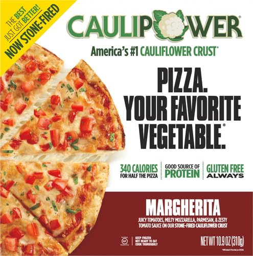 CAULIPOWER, Frozen Margherita Stone-Fired Cauliflower Crust Pizza, 11.85 Oz