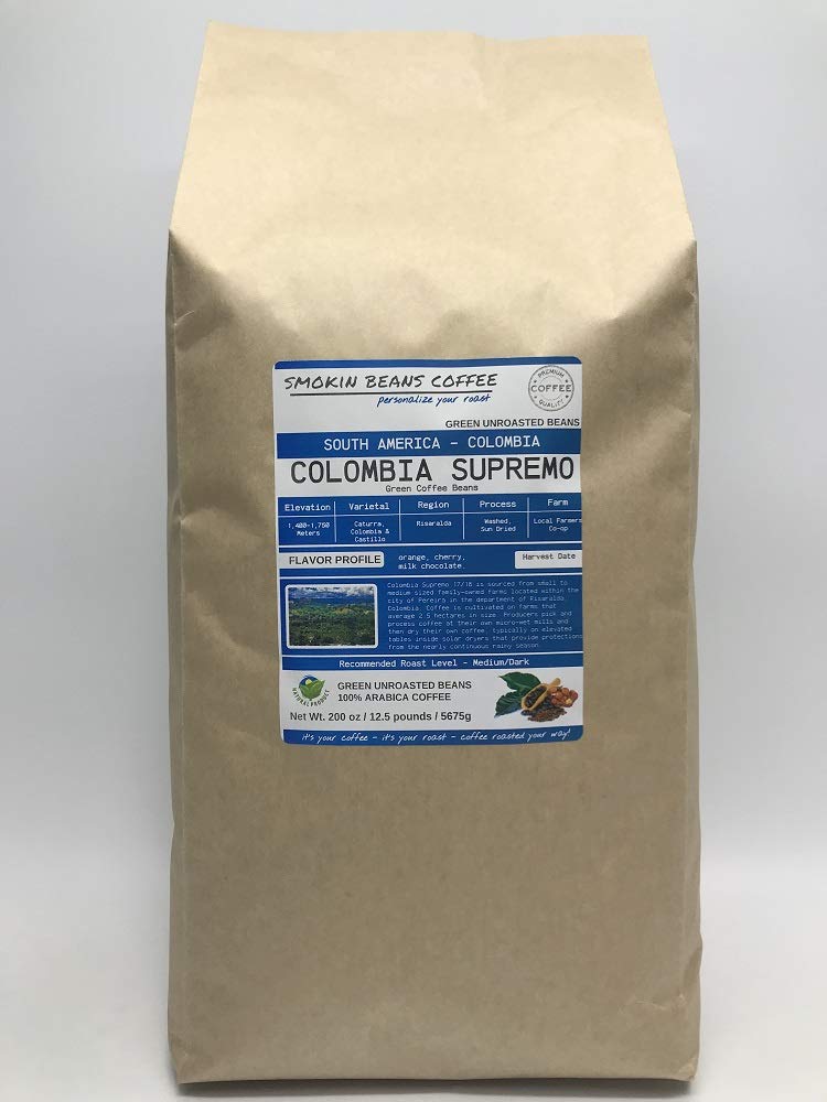 Smokin Beans Unroasted Green Arabica Coffee Beans, 2-Pound Breakfast Blend, Fresh Crop, 16 Ounce