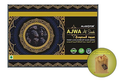 MARKSTOR Ajwa Al-Saudi - Finest Fresh Ajwa Dates (Khajoor/Khajur) Of Madina, Saudi Arabia - 500 Gram